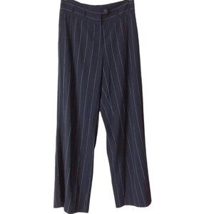 Zenobia Navy White Vertical Stripe Office Pants